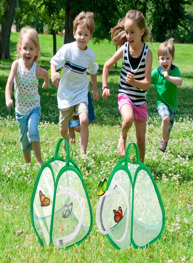 DECOHS 2 Pcs Mini Butterfly Habitat Cage- 10 x 8.8 x 8 Inch Collapsible Insect Mesh Cage- Portable Butterfly Net Habitat with Zipper for Transporting and Raising - Image 5